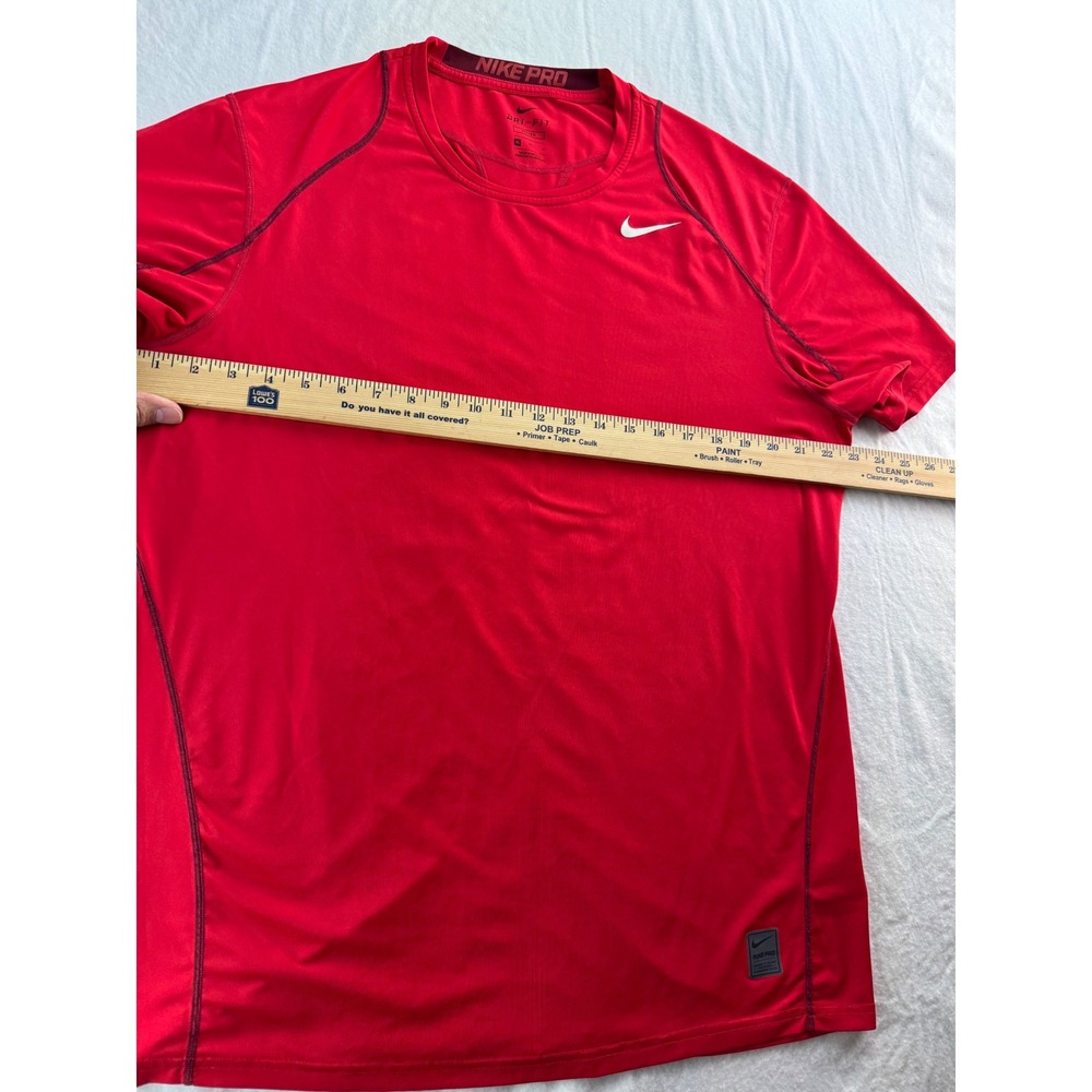 Nike Pro Dri Fit Fitted T Shirt Red Mens XL Short Sleeve Athletic‎ Gym - Picture 6 of 16